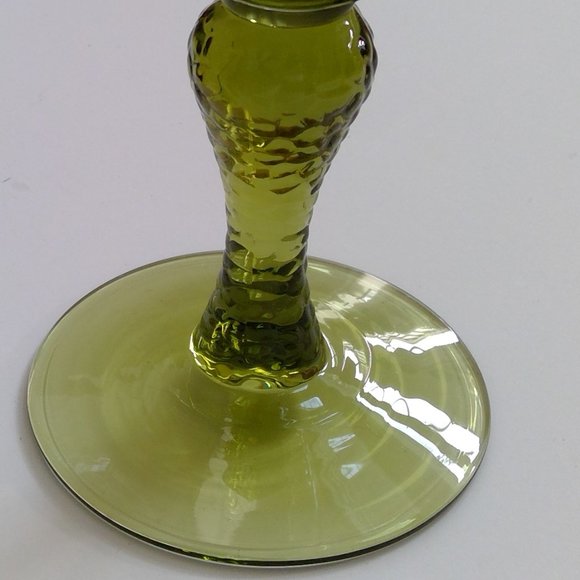 Libbey Olive Green-stemmed 12oz Water Goblets - Picture 7 of 9